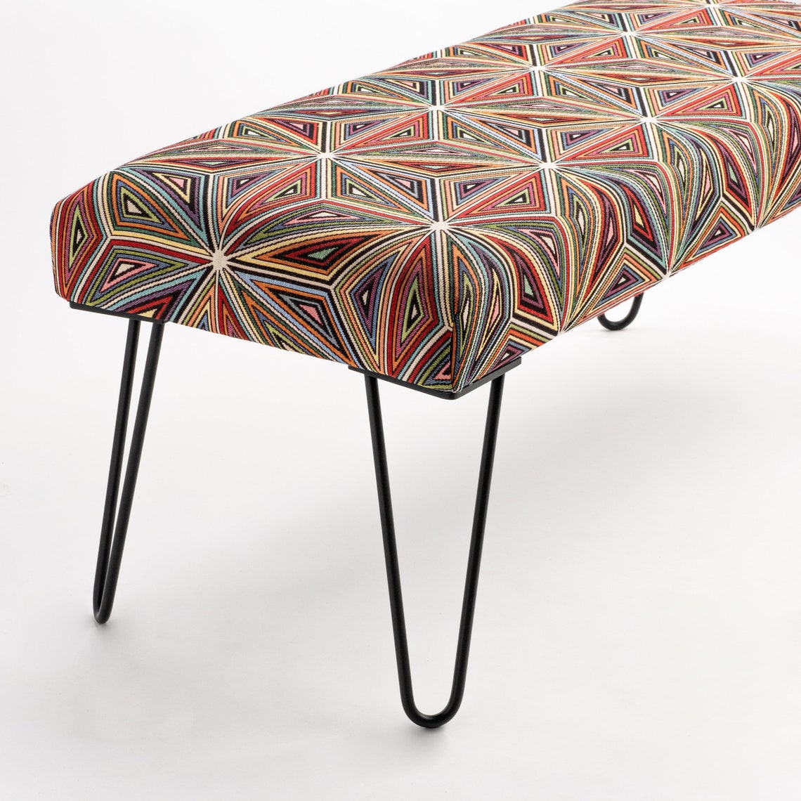 Banc En Métal Pouf Industriel Meubles Rembourrés Pouf Fait Etsy France