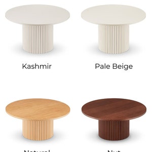 Okrągły stolik kawowy z ryflowaną nogą Czarny lub biały okrągły stolik kawowy Okrągłe stoliki kawowe Wiele kolorów image 6