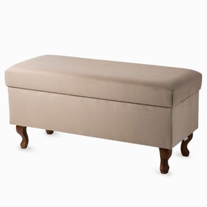 Trunk HANDMADE bench with storage upholstered chest pouffe with storage seat with storage upholstered box 100 of colors image 1
