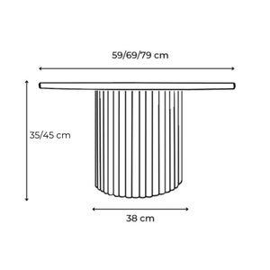 Table basse ronde table ronde cannelée table basse ronde noire ou blanche table basse ronde tables basses rondes Nombreuses couleurs image 7