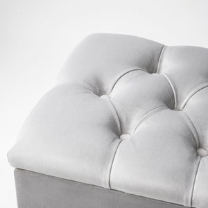 Coffre FAIT MAIN pouf avec espace de rangement commode rembourrée chesterfield banc avec coffre siège avec espace de rangement image 4