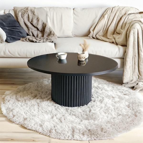 Round coffee table | round fluted table | black or white round coffee table | White round coffee table | coffee tables round | Many colours