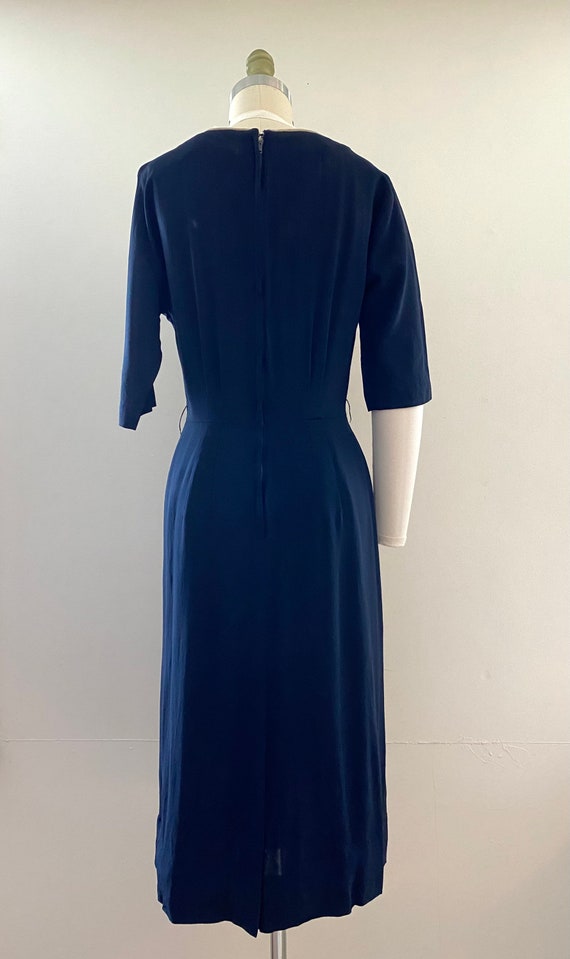 Vintage 1950s R&K Originals Navy blue dress - image 3