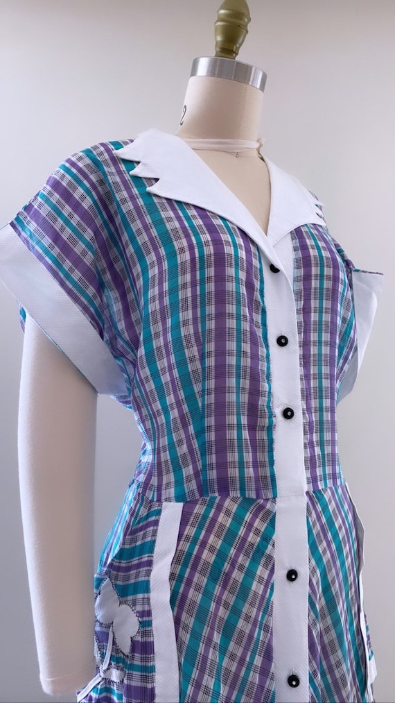 1950s volup plaid day dress