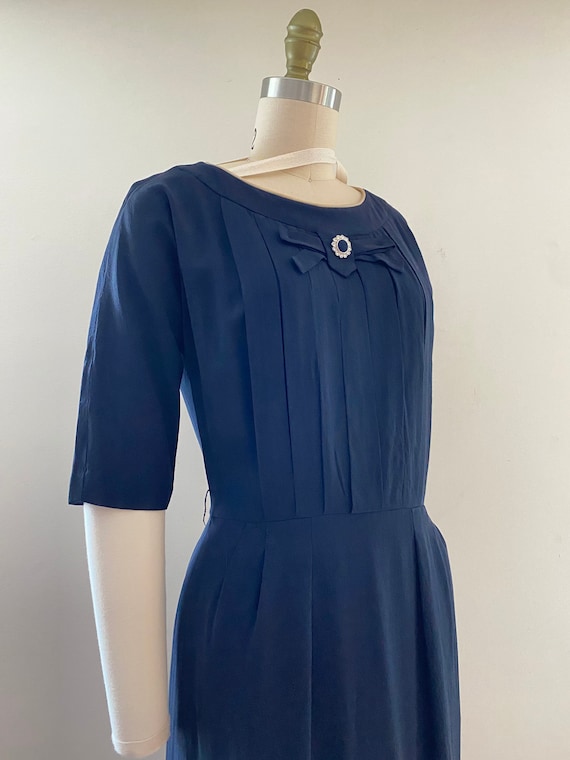 Vintage 1950s R&K Originals Navy blue dress - image 1