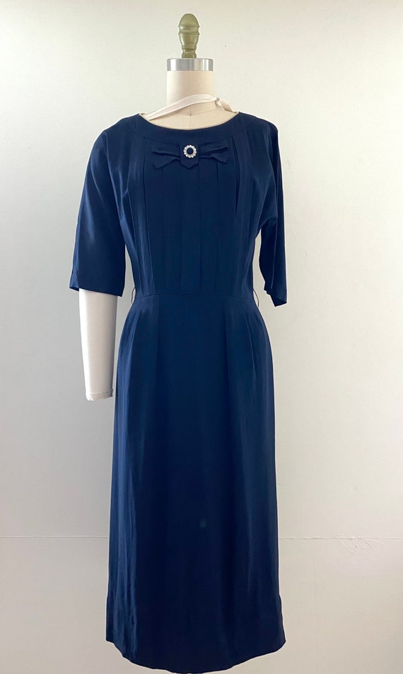 Vintage 1950s R&K Originals Navy blue dress - image 2
