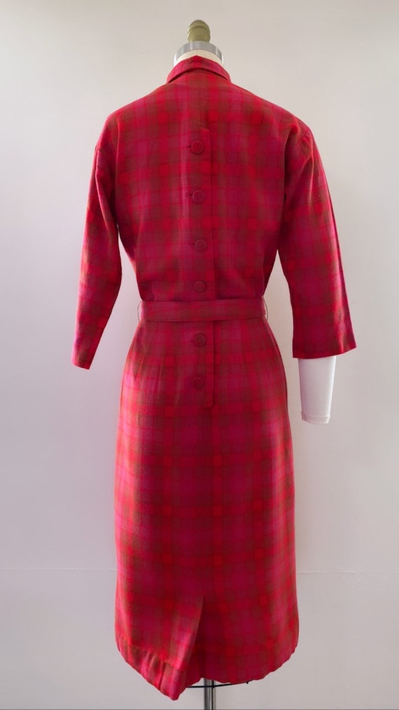 Vintage 1950s wool blend plaid dress by Jonathan … - image 6