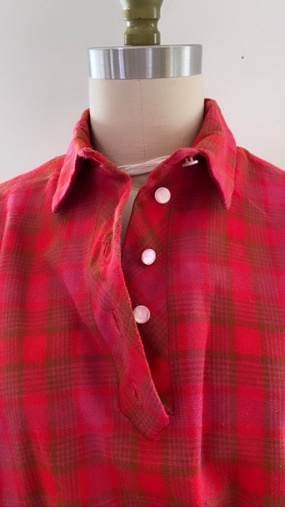 Vintage 1950s wool blend plaid dress by Jonathan … - image 7