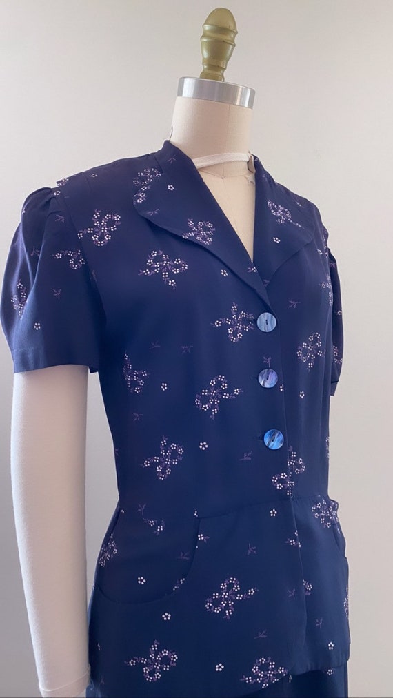 Late 1940s | early 1950s peplum dress - image 6