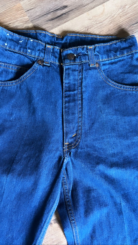 Late 70s/early 80s dark wash Levi’s Movin’On 501 … - image 5