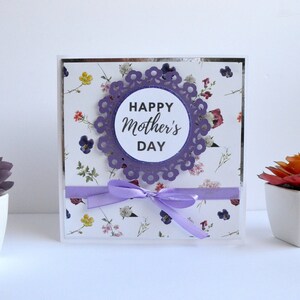 Carte de fête des mères personnalisée faite à la main, carte de vœux joyeuse fête des mères, carte élégante pour maman,