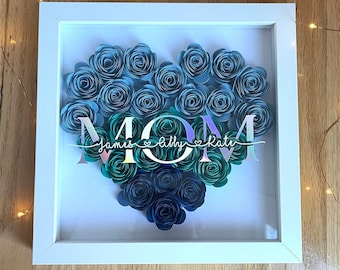 Personalized and Custom Handmade Mom Shadow Box, Handmade Mother's Day gift Shadow Box