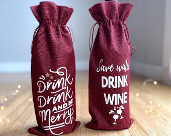 Christmas wine bag, Christmas gift , Christmas decor