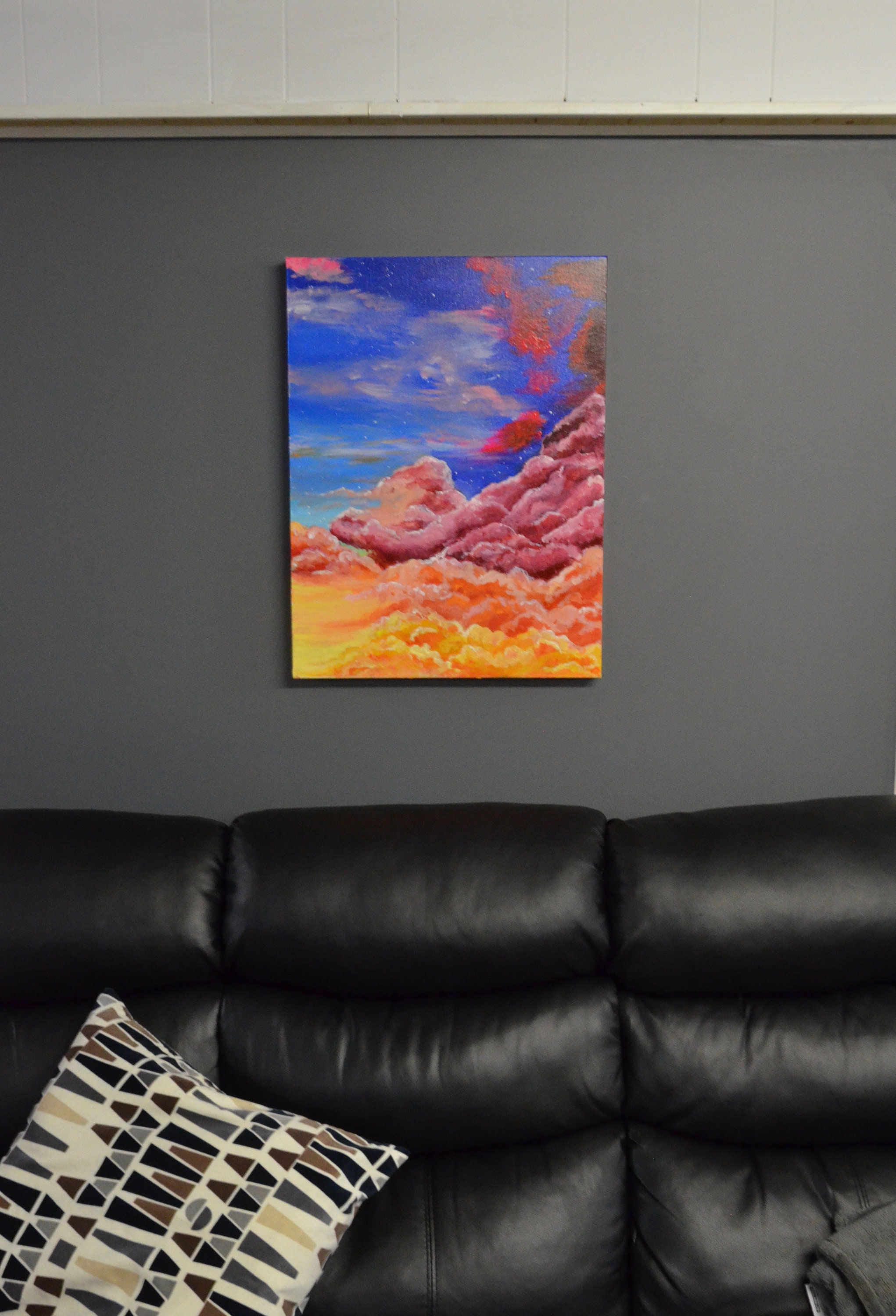 Original Acrylic Cloudscape Painting On 24x18 Gallery Wrapped Etsy Uk