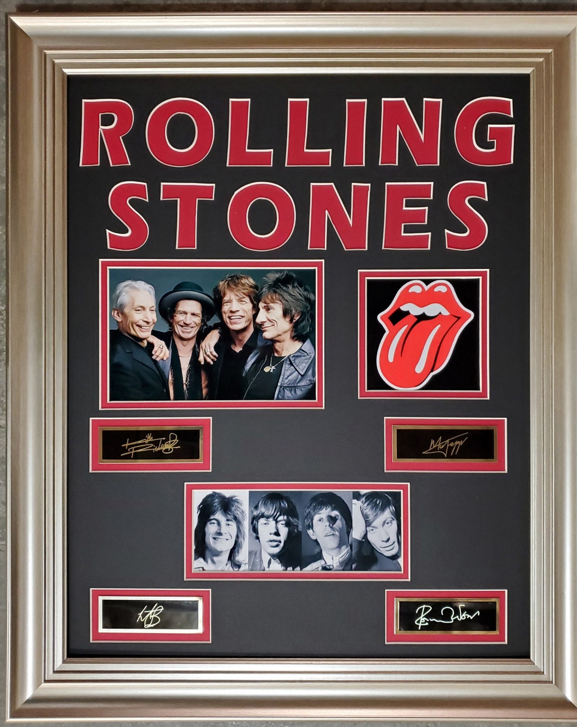 Rolling Stones Tribute Showcase, Gift for Him, Man Cave Decor, Gift for