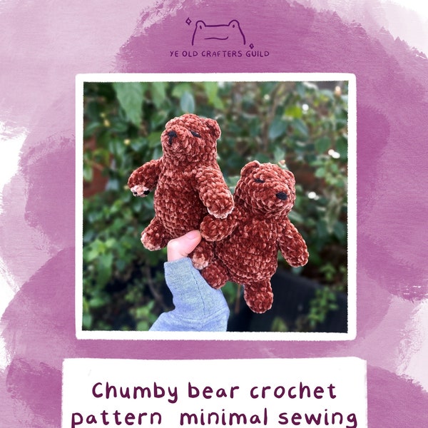 Modèle de crochet d'ours potelé inspiré de Djungelskog