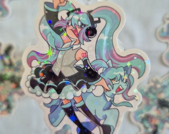 Hatsune Miku-klistermärke! Holografisk stjärna