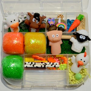 On the Farm Sensory Playdough Kit, Play dough kit, Busy Box playdough kit, playdough sensory kits, busy box kit