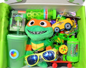 Personalized Pre-Filled Turtles Gift box * Unique Birthday Gift for kids * surprise box • Toys, Activities gift- Thinking of you, kid&#39;s gift