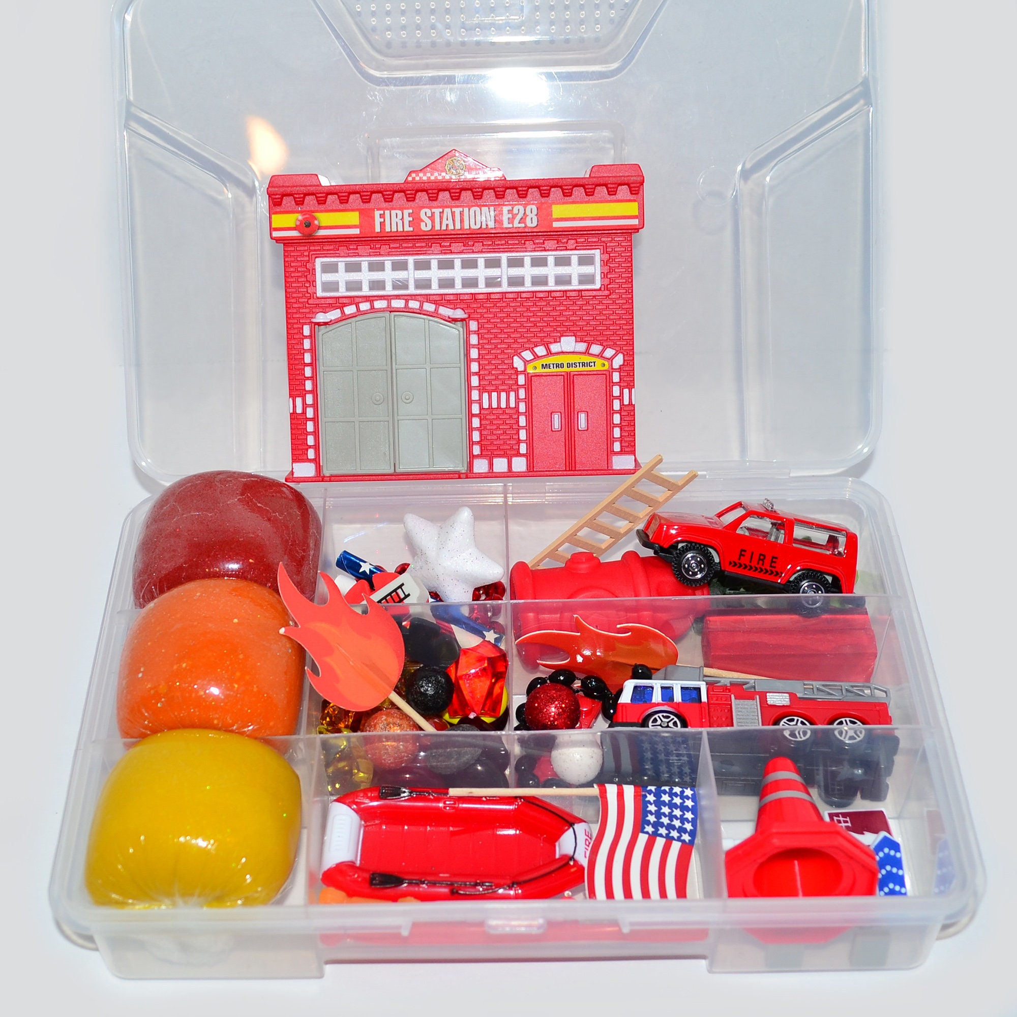 Firetruck Playdough Sensory Kit 