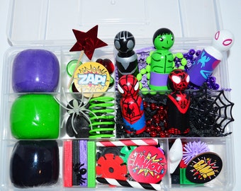 Amazing Super Heros Sensory Playdough Kit, Play dough kit, Busy Box playdough kit, playdough sensory kits, busy box kit