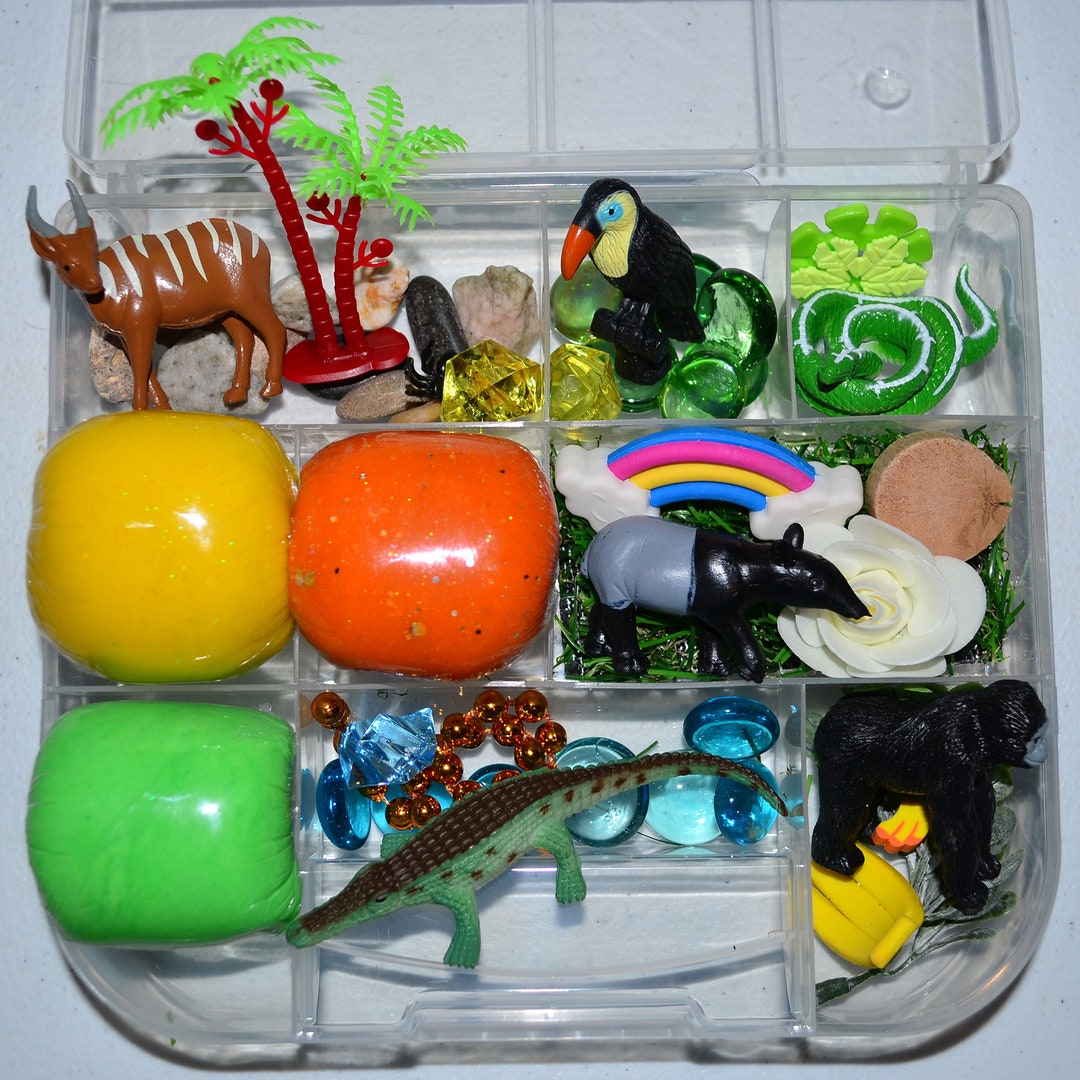 Tropical Rainforest/nature Playdough Kit Sensory Bin Etsy