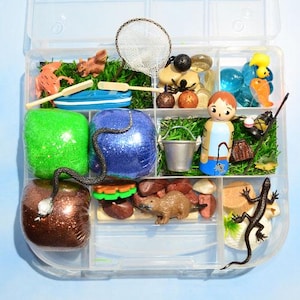 Gone Fishing/Fishing Trip Playdough Kit, Sensory Bin, Montessori, Busy Box, Sensory Kit, Sensory toy, Play dough Kit, Gifts for kids