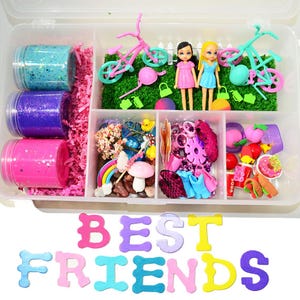 Best Friends Homemade Playdough Sensory Kit, Sensory Bin, Montessori, Busy Box, Sensory Kit, Sensory toy, Play dough Kit, Gifts for kids
