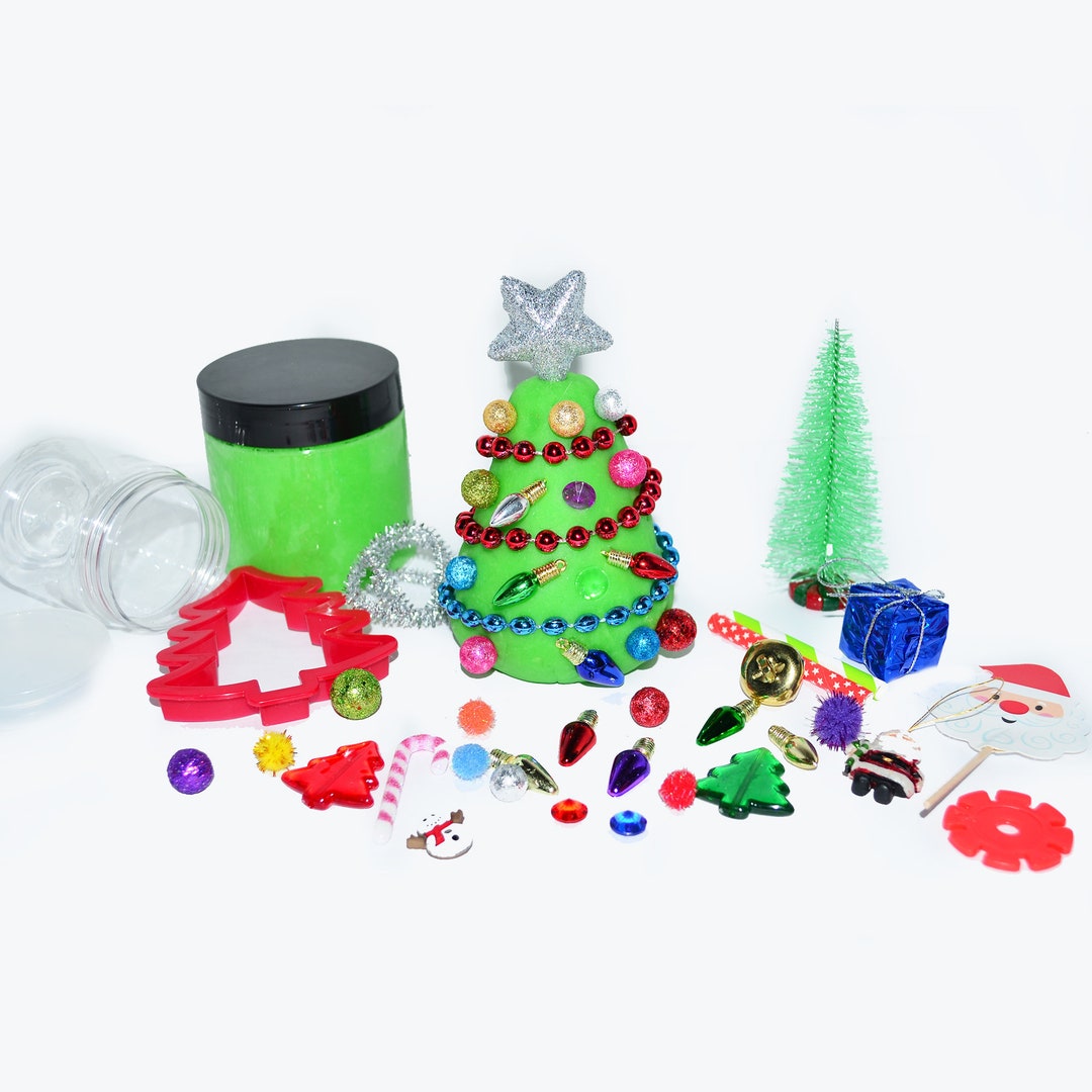 Build a Christmas Tree Playdough Kit Play Dough Kit Sensory Etsy