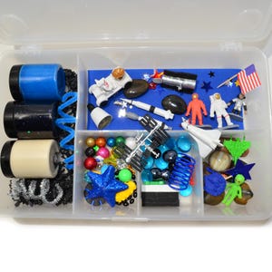 Outer Space Sensory Playdough Kit, Astronaut Sensory Bin, Montessori, Busy Box, Sensory Kit, Sensory toy, Play dough Kit, Gifts for kids