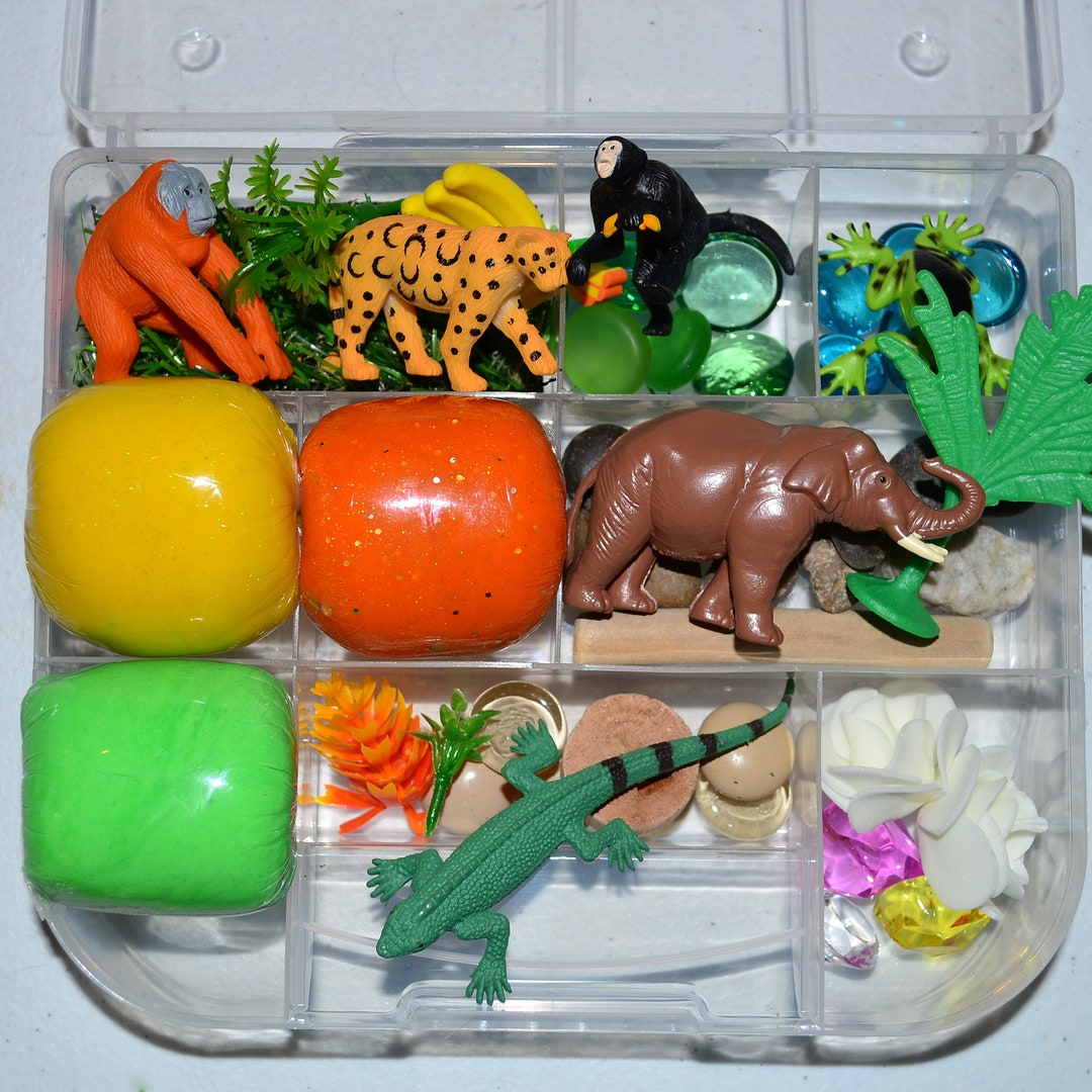Tropical Rainforest/nature Playdough Kit Sensory Bin Etsy