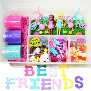 Best Friends Homemade Playdough Sensory Kit, Sensory Bin, Montessori, Busy Box, Sensory Kit, Sensory toy, Play dough Kit, Gifts for kids