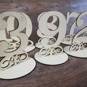 File DXF SVG tagliati al laser per numeri da tavolo da 1 a 10 File Dxf Per decorazioni da tavolo Matrimonio Compensato da 4 mm
