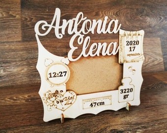 Laser cut DXF/SVG files baby photo frame