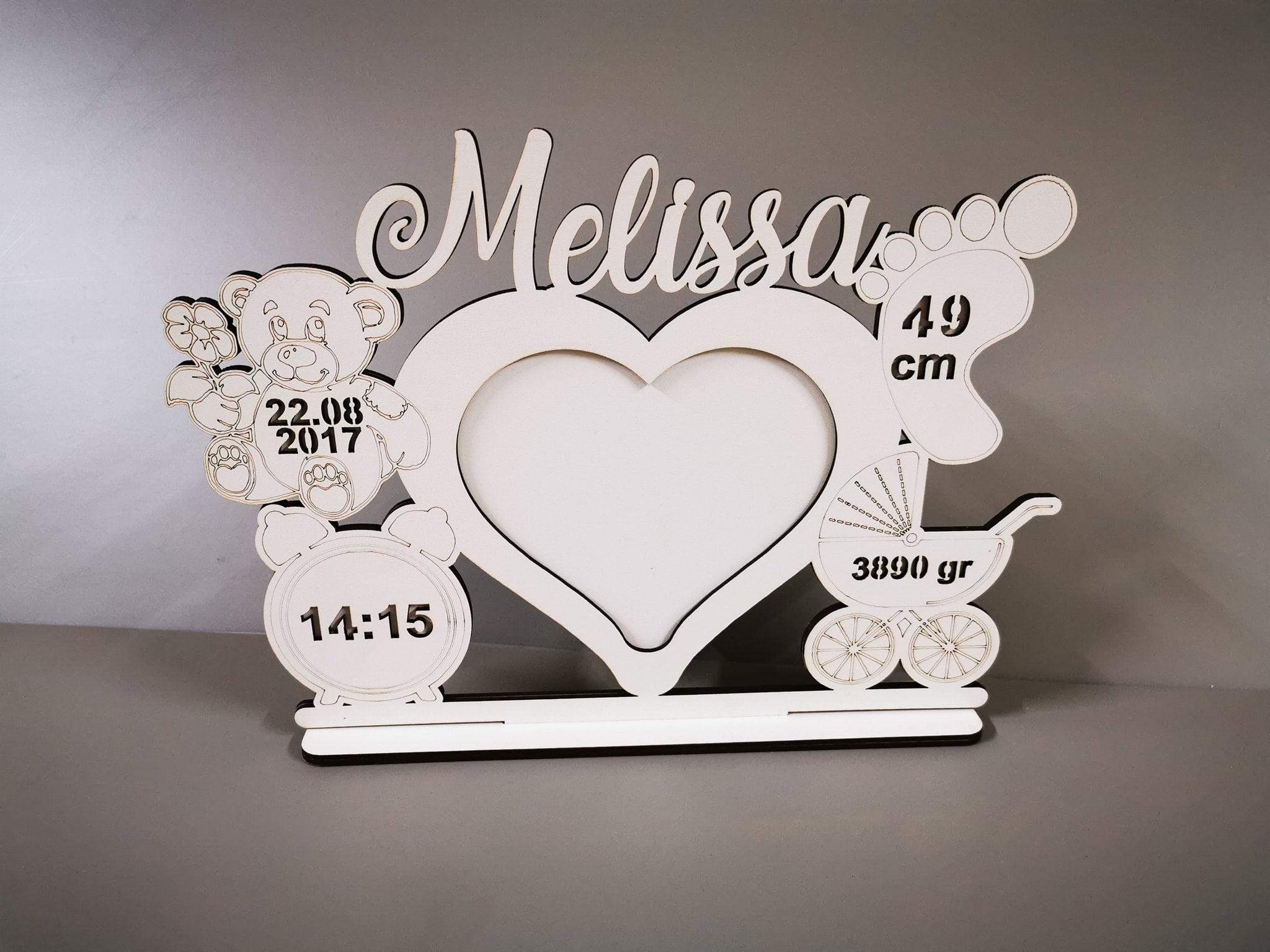 Laser Cut DXF/SVG Files for Baby Heart Photo Frame (Download Now) - Etsy