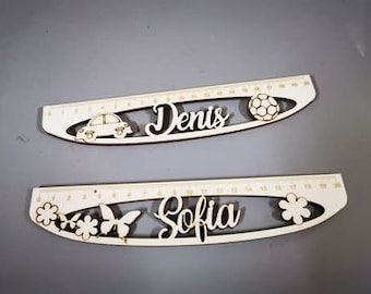 Arquivo DXF SVG com corte a laser para crianças, meninos e meninas, régua personalizada de 20 cm, arquivos escolares a laser