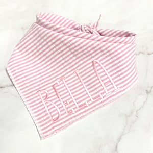 Personalized dog bandana, Pink Seersucker bandana, Embroidered puppy bandana,Easter dog bandana