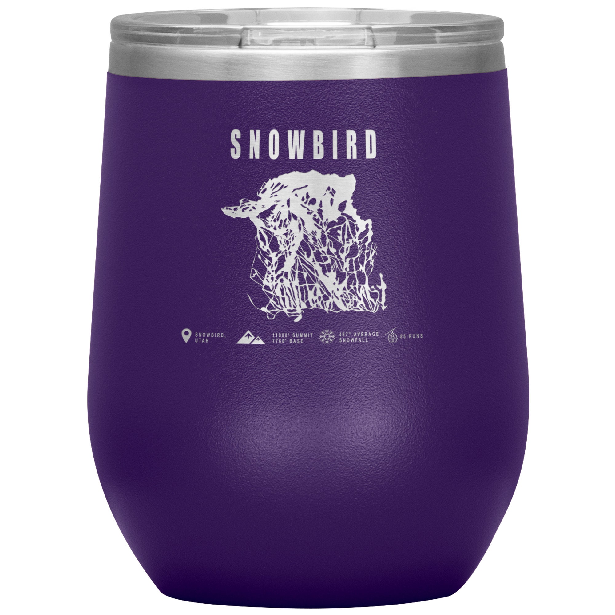 Snowbird utah ski resort map wine 12oz tumbler etsy