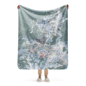Palisades Tahoe, California Ski Resort Map blanket