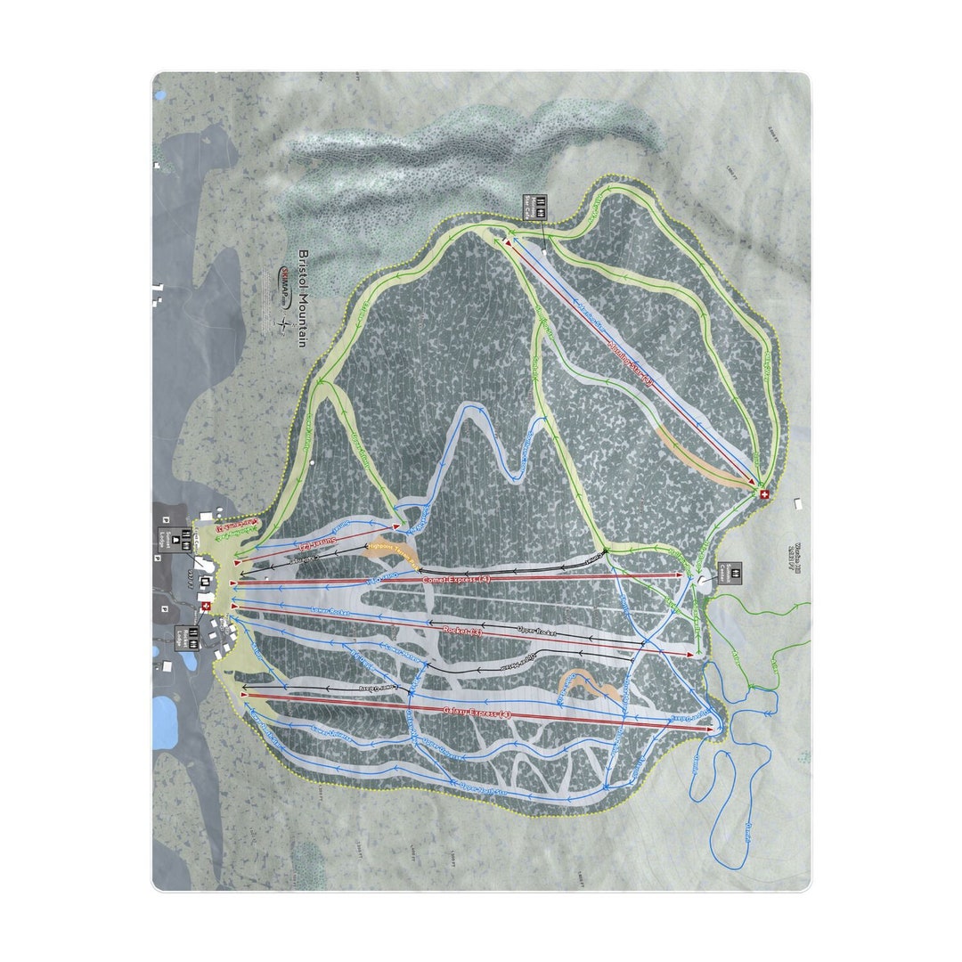 Bristol Mountain New York Ski Resort Map Printed Beach Towel - Etsy UK