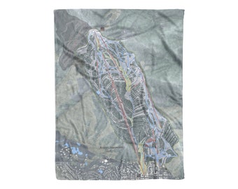 Aspen Mountain, Colorado Ski Trail Map Blanket | Cozy, soft throw blanket makes a great cabin decor gift for skiers & snowboarders