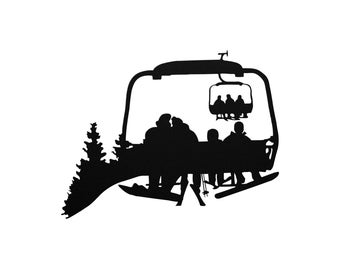Chairlift Ski & Snowboard Couple Metal Wall Art ( Made In The Usa)13