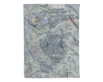 Park City Mountain, Utah Ski Trail Map Blanket | Cozy, soft throw blanket makes a great cabin decor gift for skiers & snowboarders
