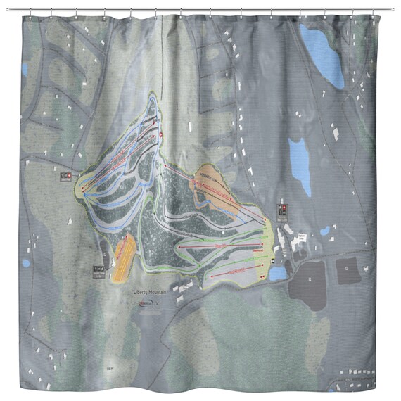 Ski Liberty Trail Map Liberty Mountain Ski Trail Map Shower Curtain Ski Cabin - Etsy
