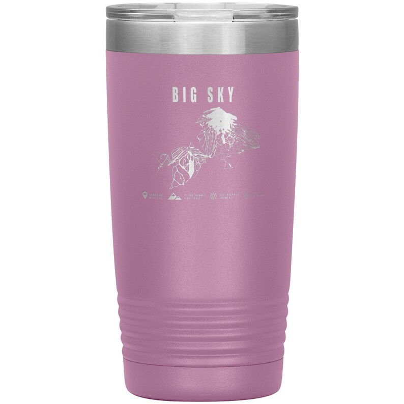 Big Sky Montana Ski Resort Map 20oz Tumbler Etsy