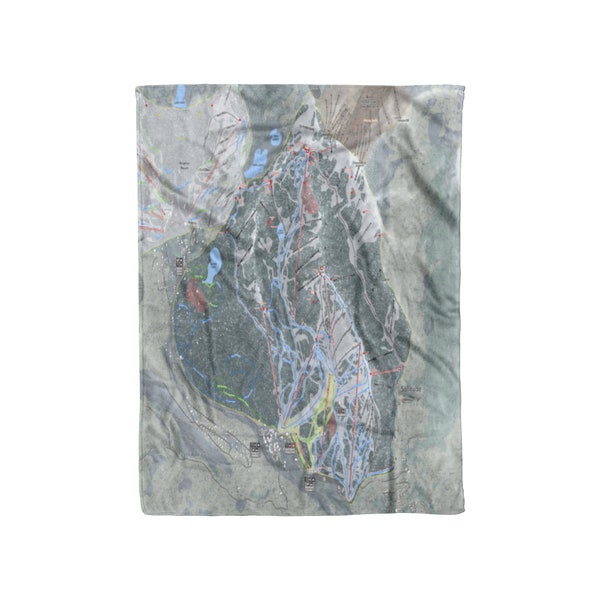 Solitude, Utah Ski Trail Map Blanket | Cozy, soft throw blanket makes a great cabin decor gift for skiers & snowboarders