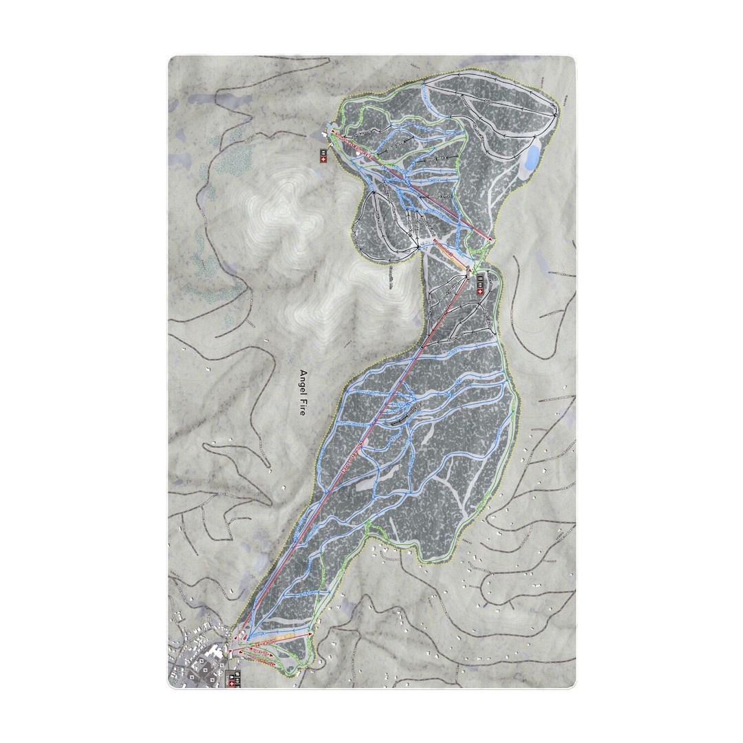 Angel Fire New Mexico Ski Map Angel Fire, New Mexico Ski Resort Map Printed Beach Towel - Etsy
