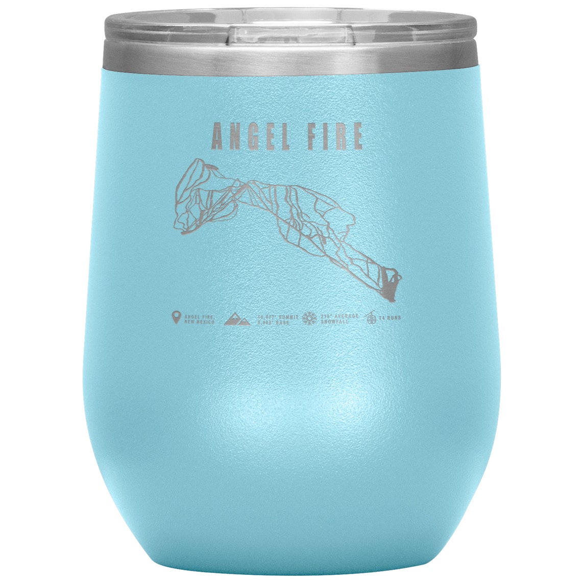 Angel Fire New Mexico Ski Resort Map Wine 12oz Tumbler Etsy