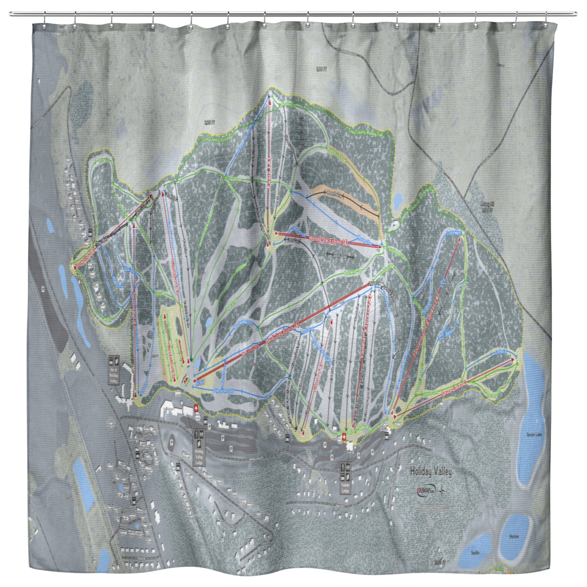 Holiday Valley Ski Map Holiday Valley Ski Resort Map Shower Curtain Ski Cabin Decor | Etsy  Australia