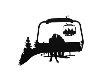 Chairlift Ski & Snowboard Couple Metal Wall Art ( Made In The Usa)7